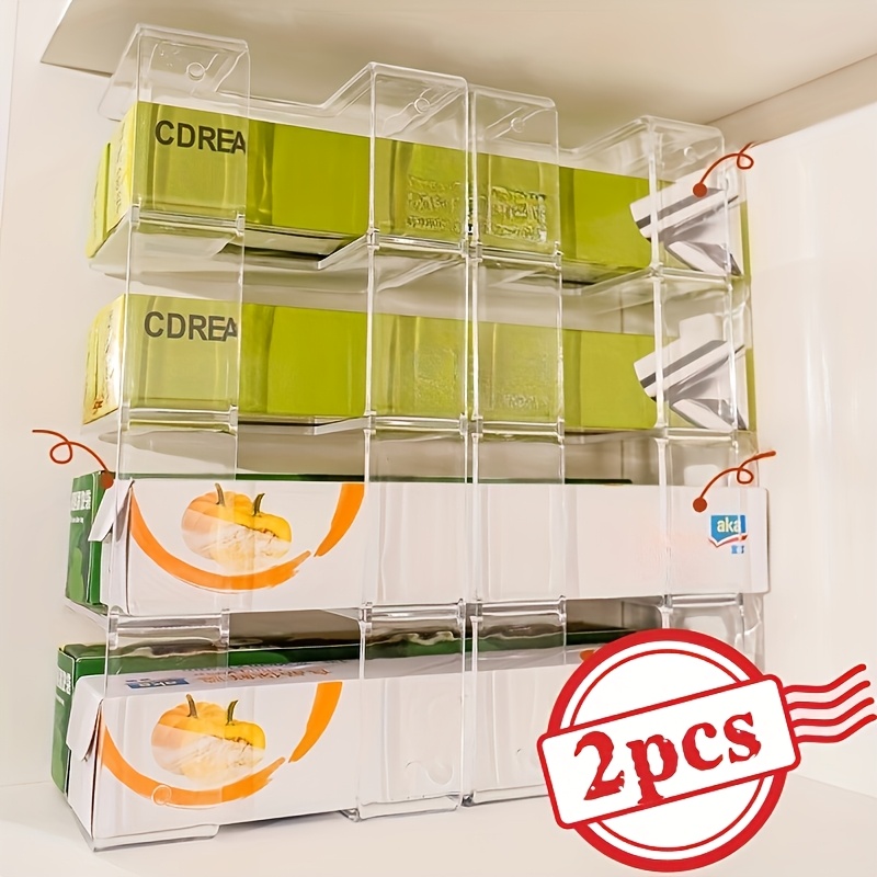 TEMU Étagère de rangement pour film alimentaire, séparateur de placard, organisateur d'étagère, porte intérieure, fournitures de cuisine, boîte de