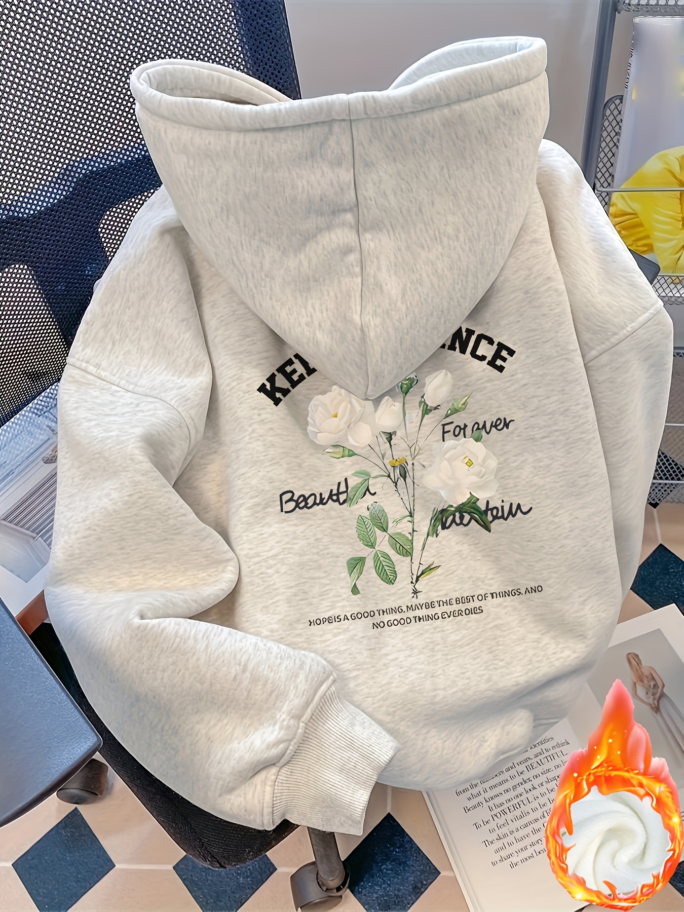 *'s Heavyweight Hooded Sweatshirt Thick Winter Pullover Hoodie, Loose Fit  Streetwear for Cold Weather, Everyday Casual Outfits Couples Matching