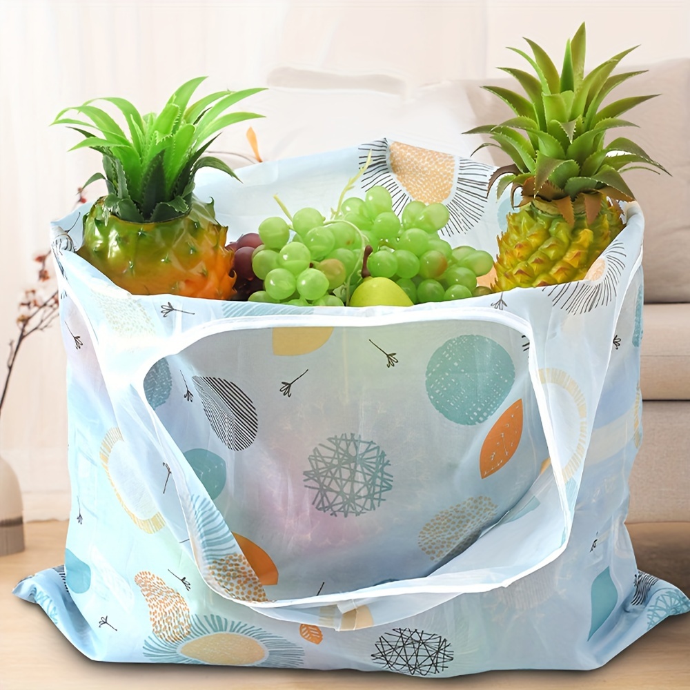 large capacity foldable tote bag   polyester reusable shopping storage bag with creative allover pattern details 11