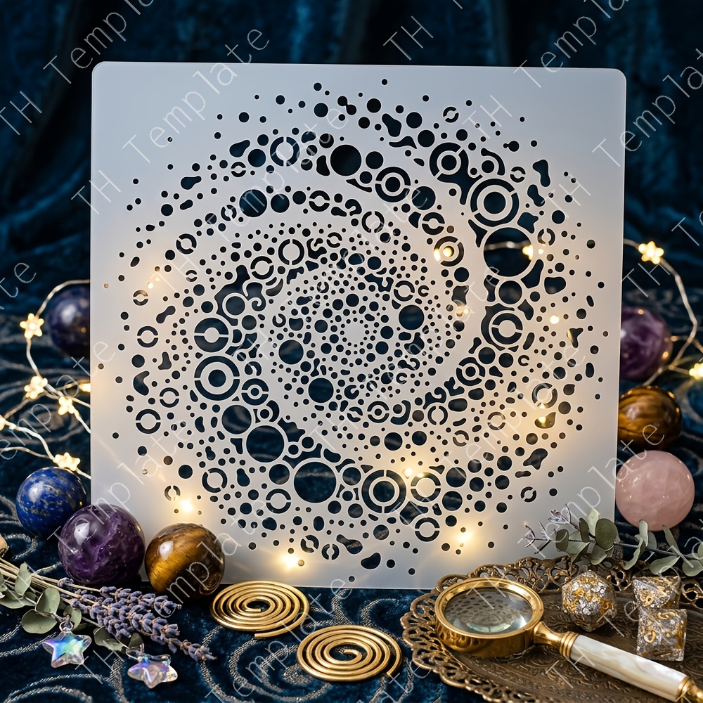 TEMU Mandala Stencil, Abstract Geometric Circular Pattern Painting Template, Reusable Art Craft Stencil For Wall Decor, Canvas, Furniture, Tile, Home