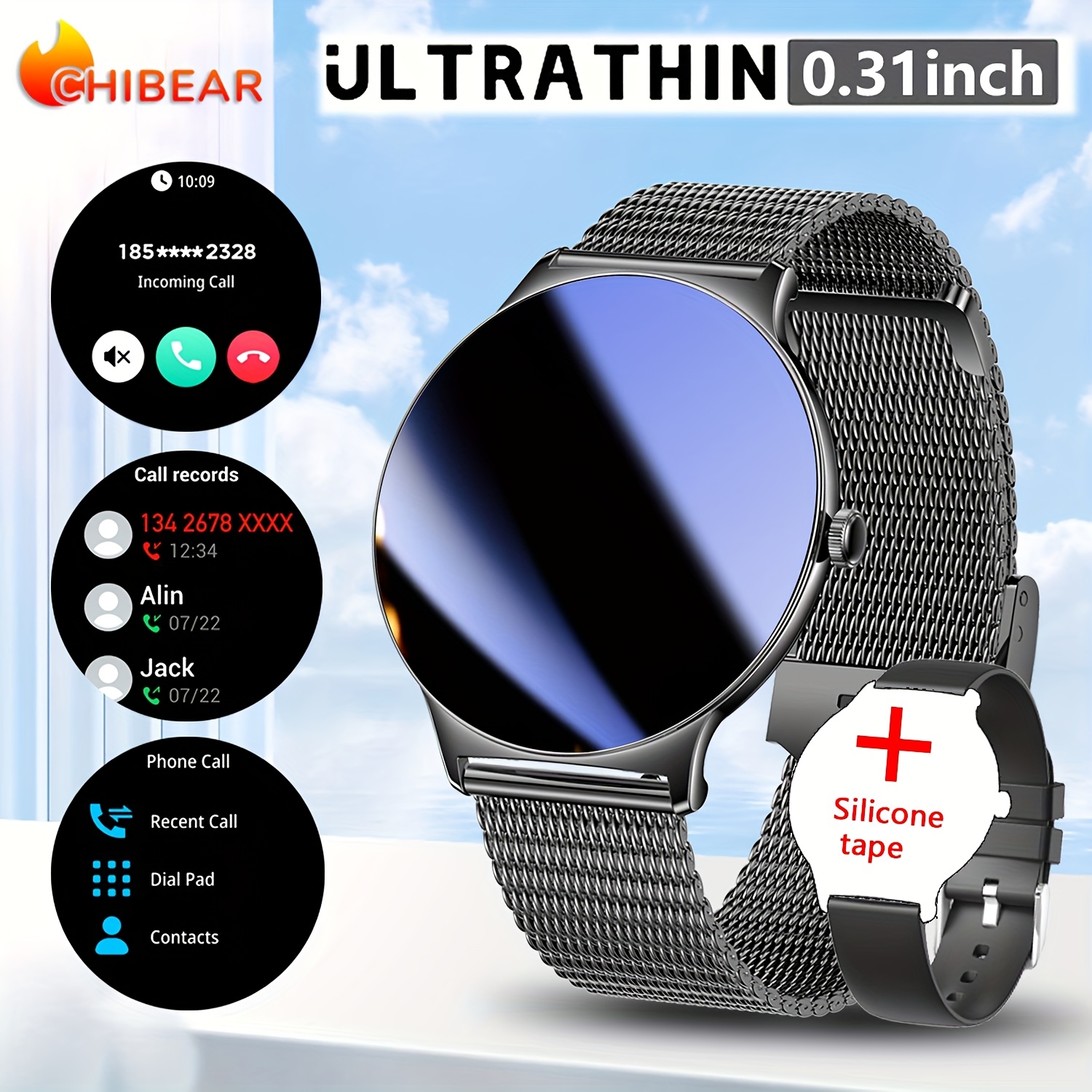 Image of 1.43 Inch Amoled Slim Smart Watch, 466x466 Hd Display With Answer/dial Phone, Message Alert, Multiple Sport , Outdoor Sports Fashion Smart Watch For Men And Women