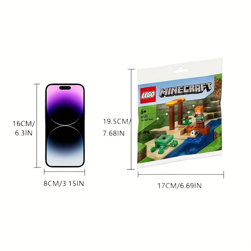 LEGO Minecraft 30432 Turtle Beach Building Set - Holiday Gift for Ages 6+ with Snowy Mountain Scene, Red Flowers & Waterfall, Mixed Colors, Durable ABS Plastic Blocks for Creative Play, Christmas Gift Item, Advent Calendar Item, Outdoor Playset, Vibrant Design, Sturdy Construction