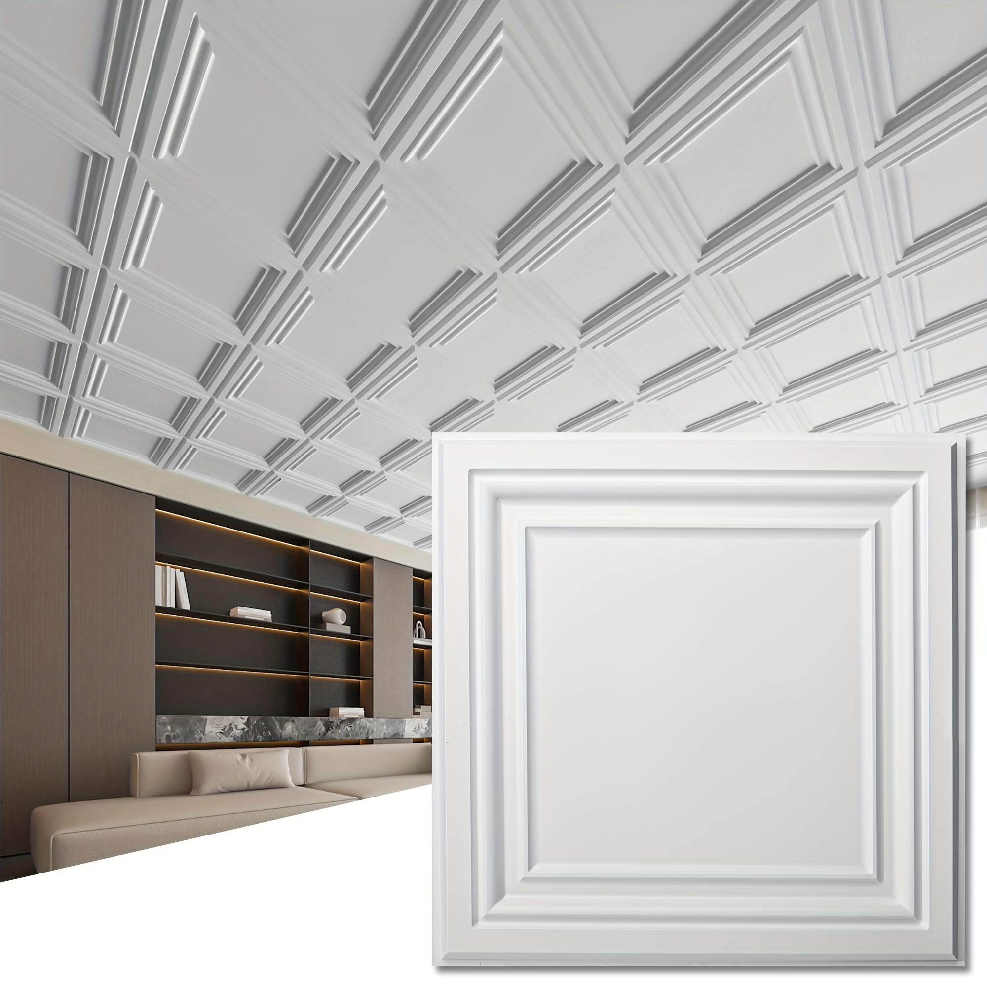 

Art3d 12- Pvc Ceiling , 24x24 In Plastic Sheet In , 48 /