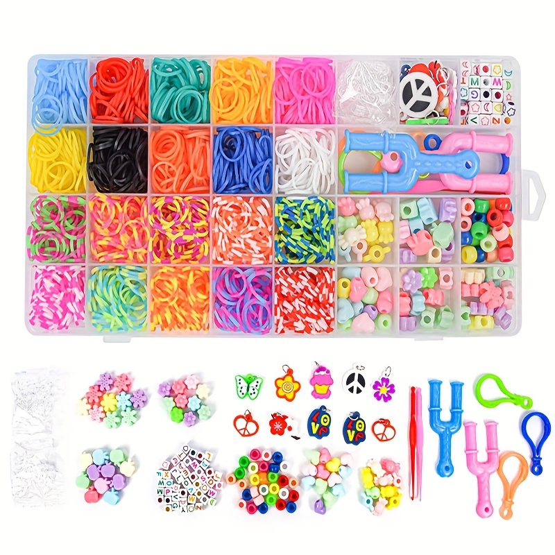 Rubber Band And Beads Set For Bracelet Making Kit Loom - Temu Canada
