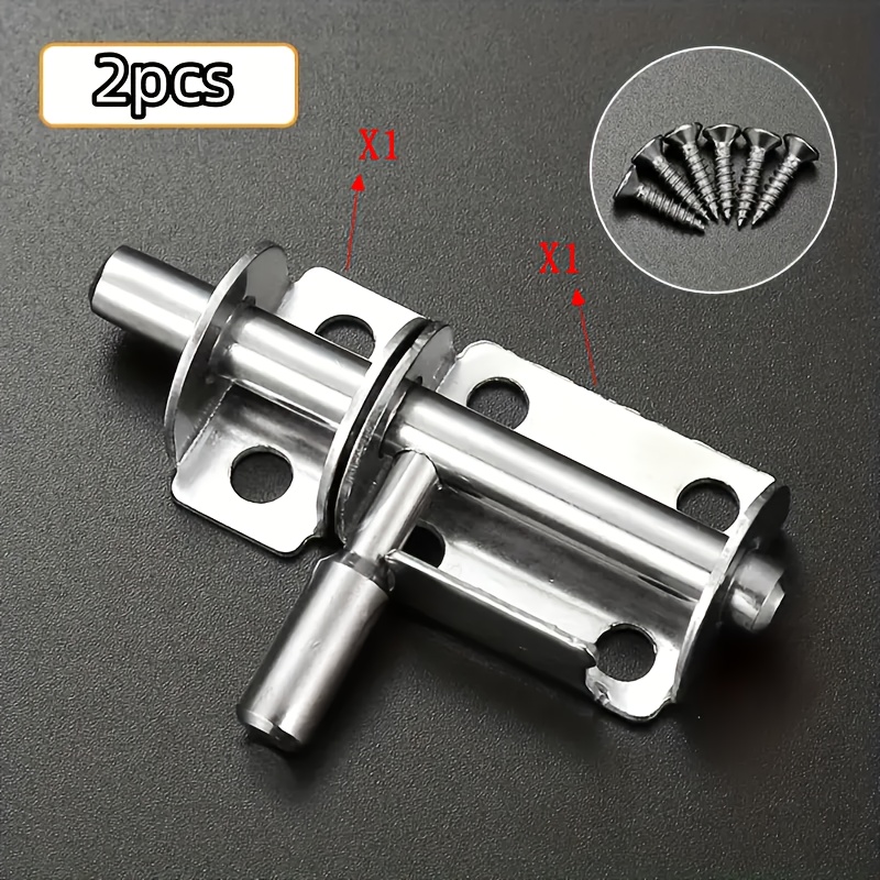 Image of A Set Of 2 Stainless Steel Door Latches, Suitable For Cylinder Bolts Of Pet Cages, Suitable For Heavy-duty Security Sliding Locks Of Dog Houses, Versatile Corrosion-resistant Door Hardware