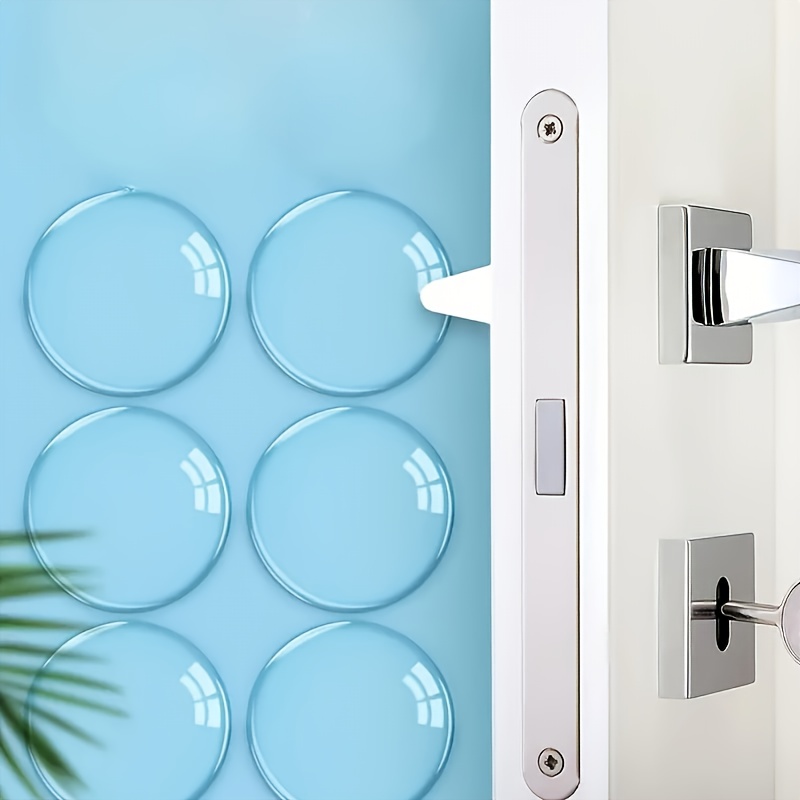 8-pack Clear Rubber Door Bumpers | Self-adhesive Wall Protectors, Door Slam Stoppers For