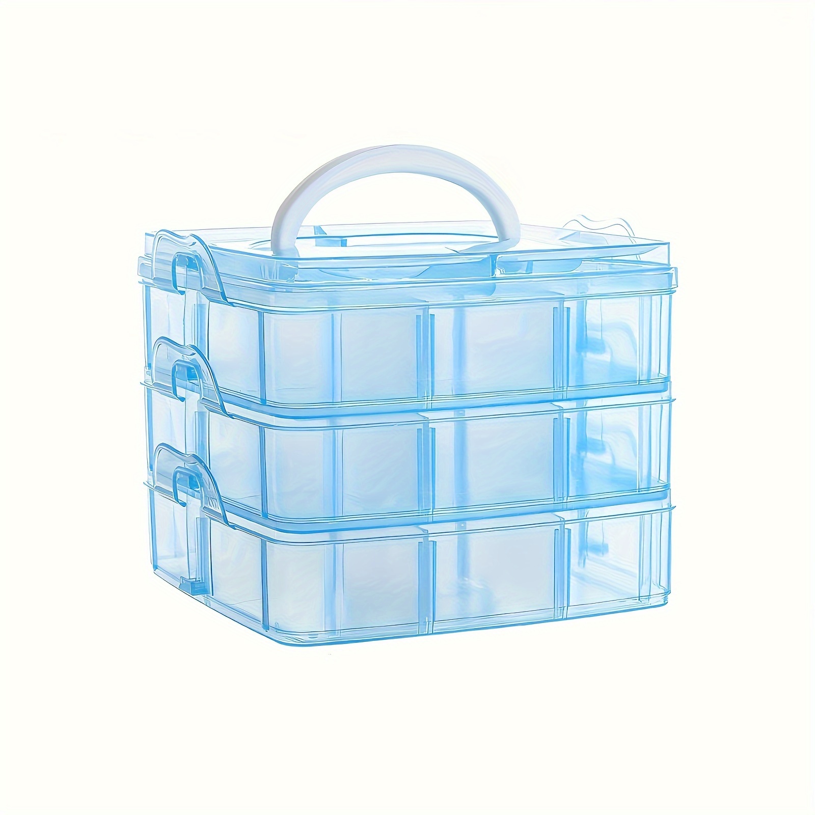 

1pc 24 Grid Multi-color Plastic Jewelry Box, Decoration Box, Craft Storage Box Suitable For Art Diy, Handicrafts, Jewelry, Sewing Supplies, Beads, Etc., 14.99x14.99x11.94cm/5.9x5.9x4.7inches