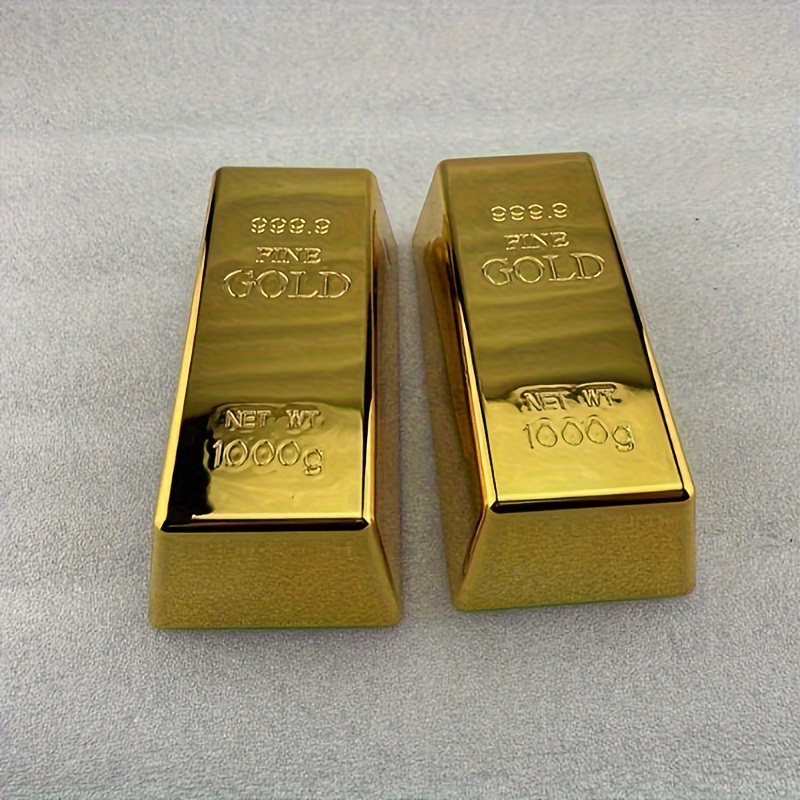electroplated plastic golden brick golden bar solid sample model details 2