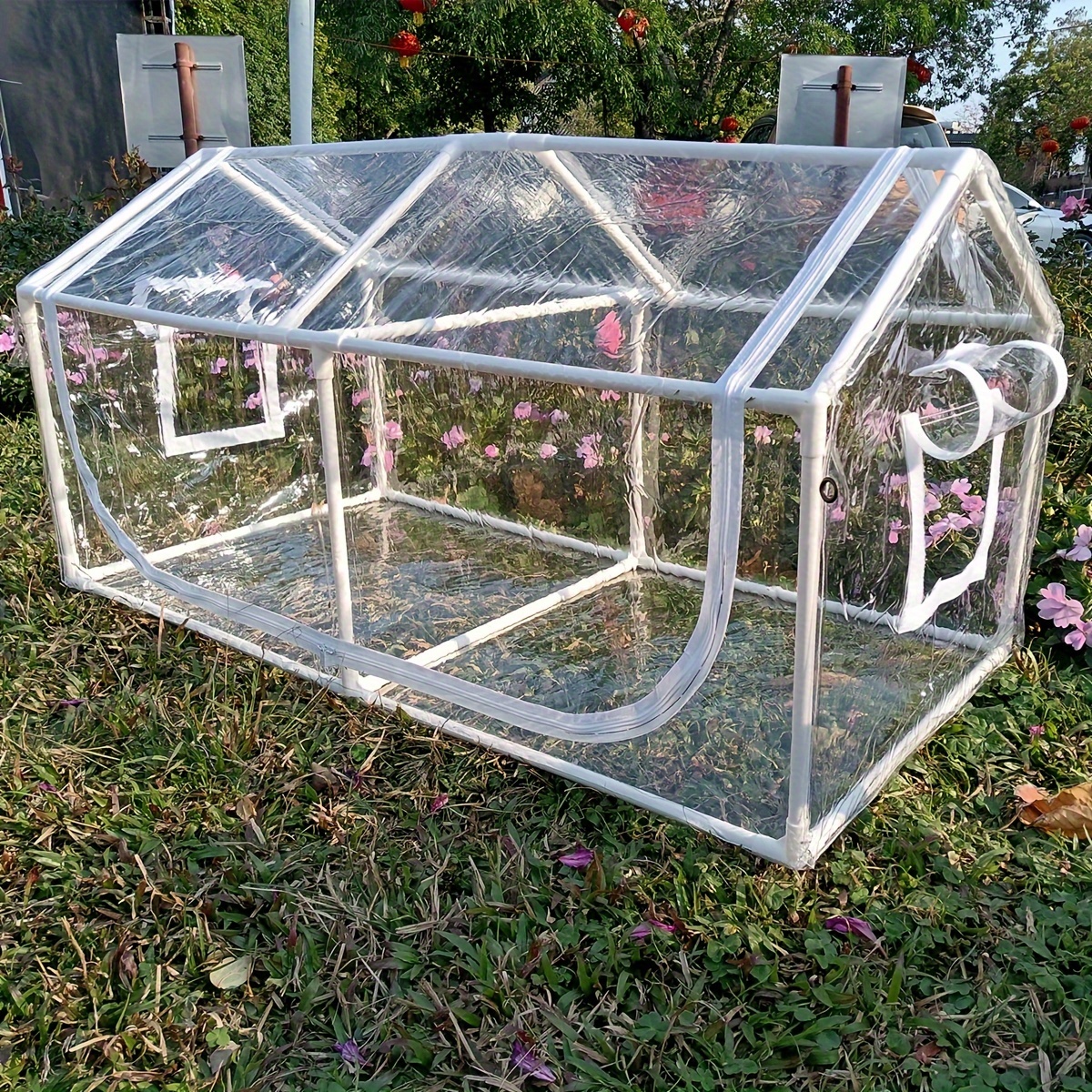 QOXEZY Transparante pvc-kasafdekking voor planten - weerbestendige
