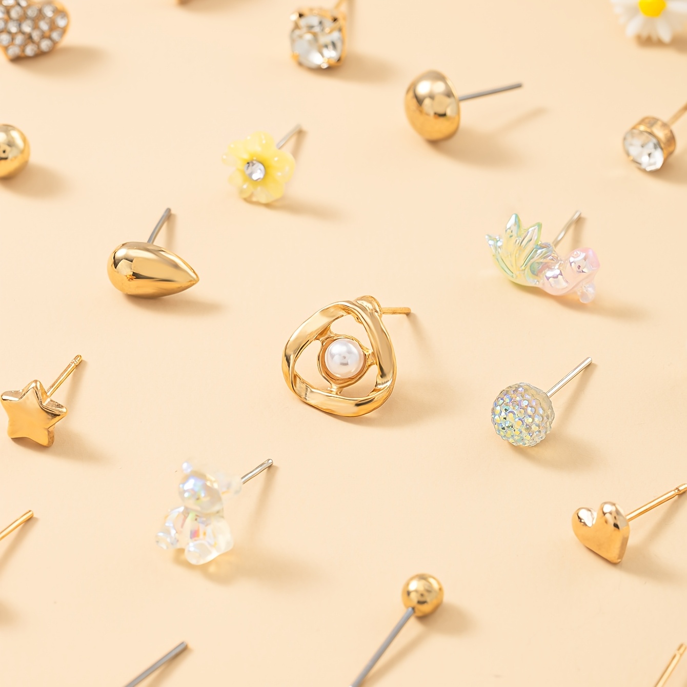 30pc Cute Ear Studs Set for Ladies, Daily Wear
