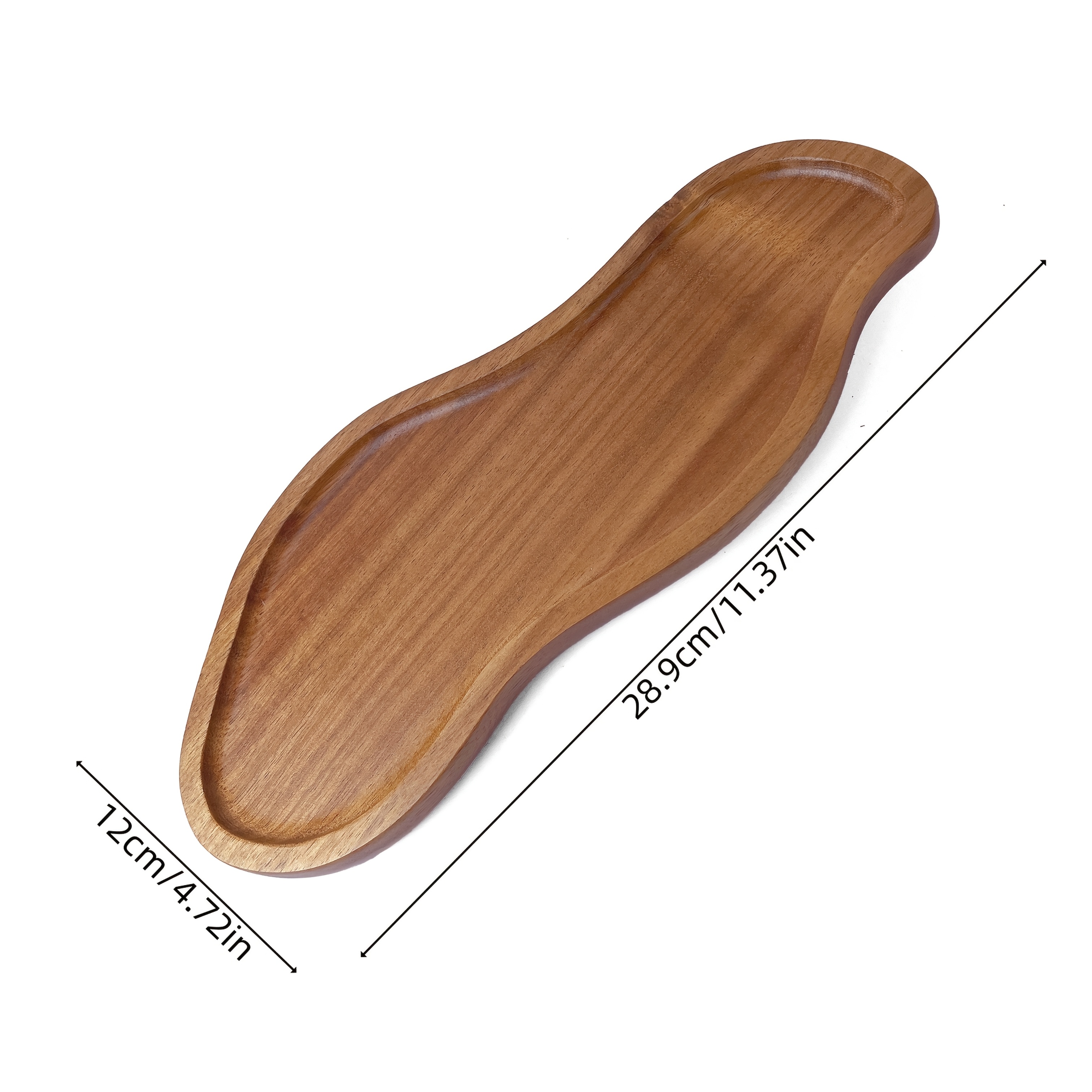 TEMU Vassoio Minimalista in Legno di Acacia Giapponese, Piatto per Snack e Frutta a Forma di Arachide, da T癡 per Casa