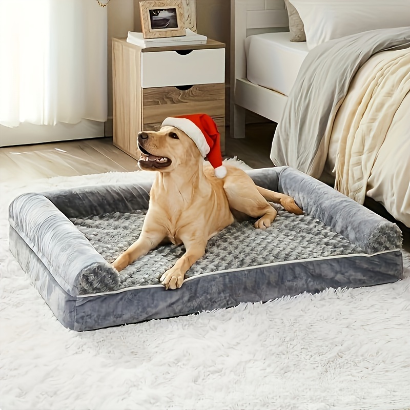 

Orthopedic Dog Beds For Large Dogs, Sofa Dog Bed With Removable Bolsters & Washable Cover, Waterproof Dog Couch Bed With Nonskid Bottom For Medium Large Dogs