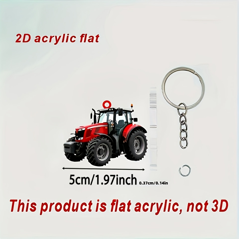 TEMU 2d Flat 1pc Farm-themed Keychain, Made Of Durable Acrylic Material, Hanging On Car Bag. No Battery Required, Suitable As Agricultural Theme Gift
