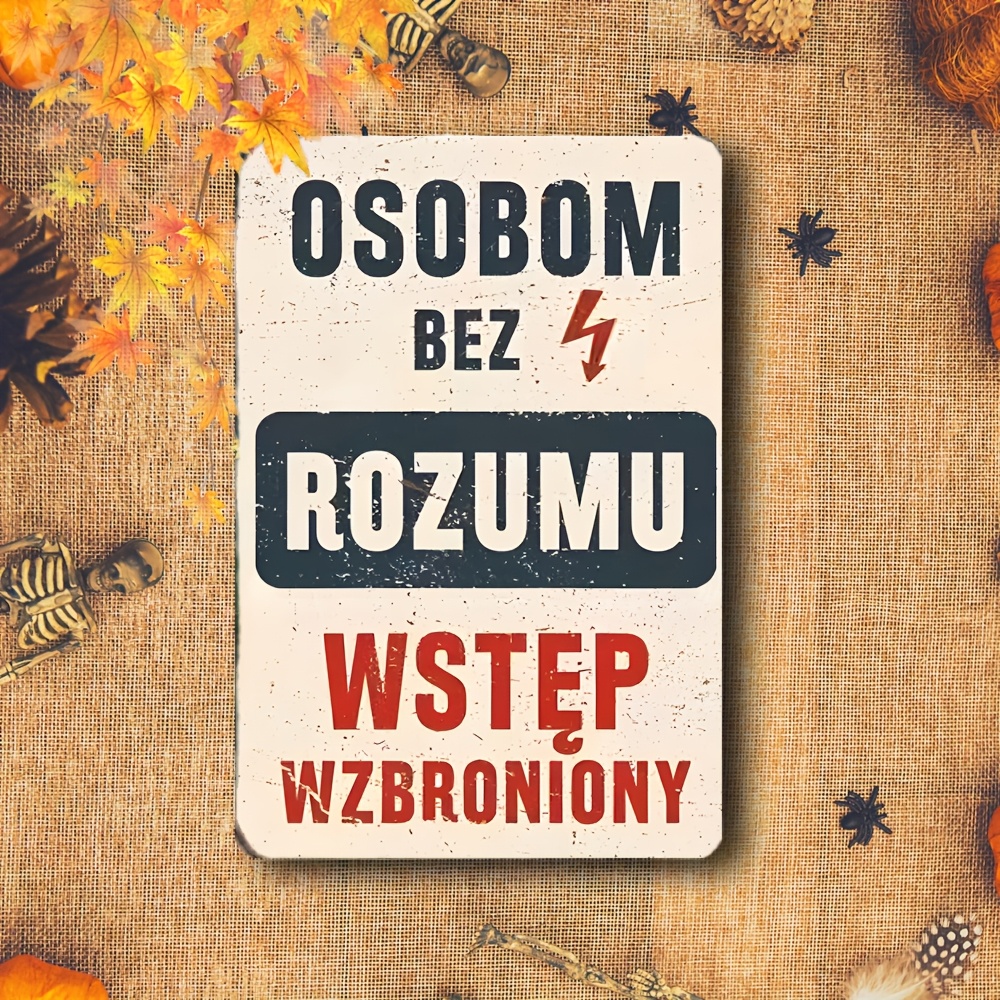 TEMU 2d Flat, 1pc Vintage Polish Iron Wall Art Plaque - "no Entry" Rustic Metal Sign With Distressed , 0.2" Thick Frameless Wall Decor For Home,