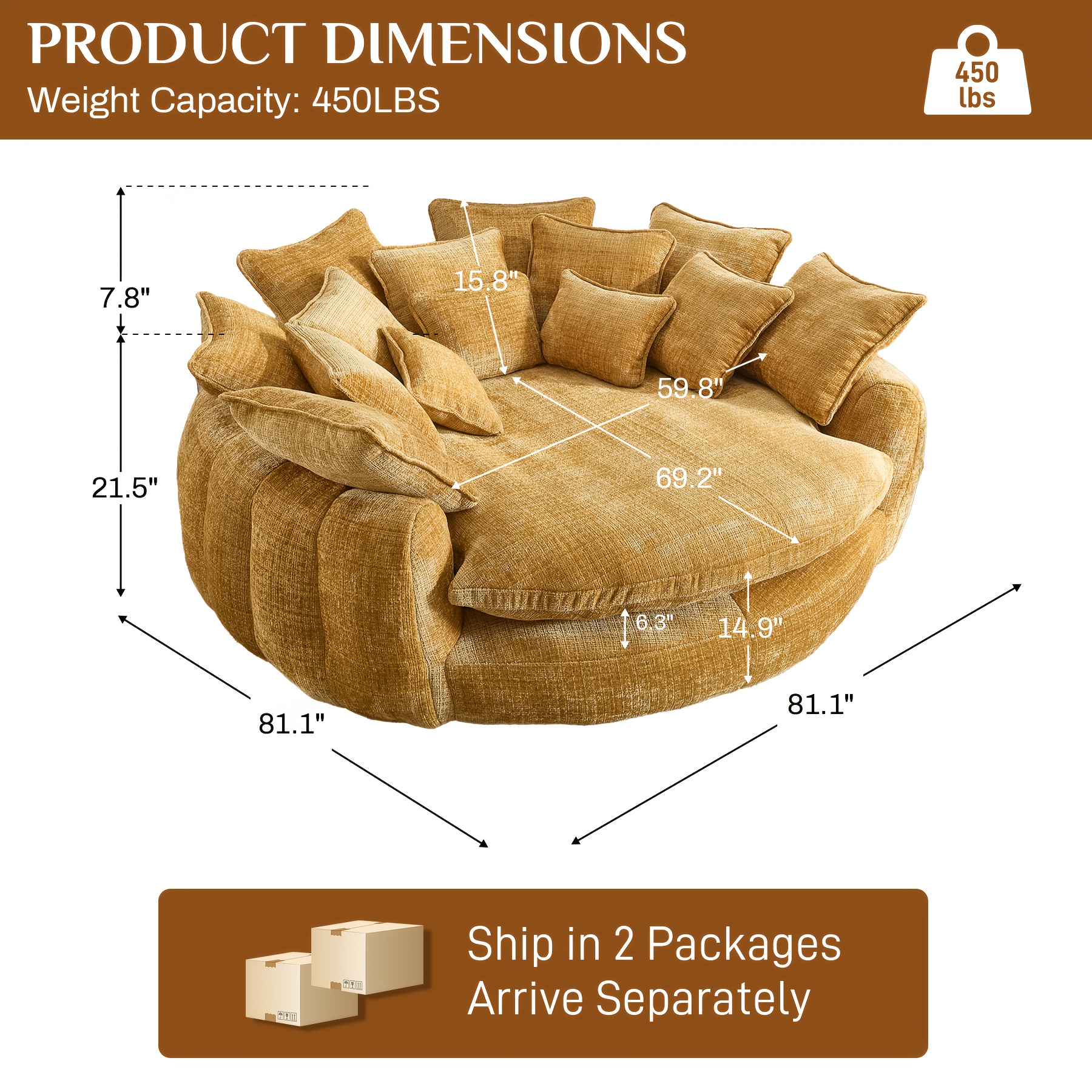 [Fluffy Lazy Bean Bag Sofa] Oversized 81.1