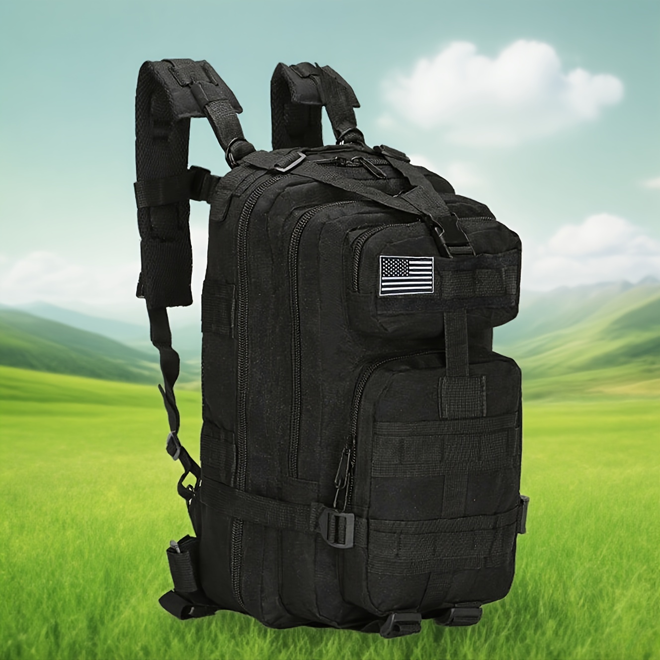 TEMU Compact 25l Lightweight Tactical Rucksack - Durable Backpack For Cycling, Travel And Daily Use | Ideal Gift For Men