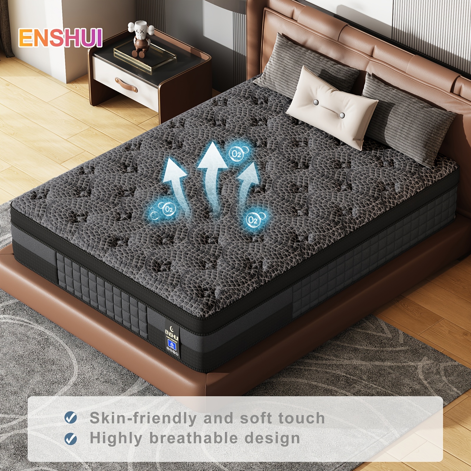 12/14 Inch Queen Size Mattress, King Sizes Mattress, Full Size Mattress, Twin Mattress In A Box | With Memory Foam and Individual Pocket Springs, Motion Isolation, Pressure Relief, Medium Firm Feel, Cool & Comfortable Sleep, Edge - Image 7