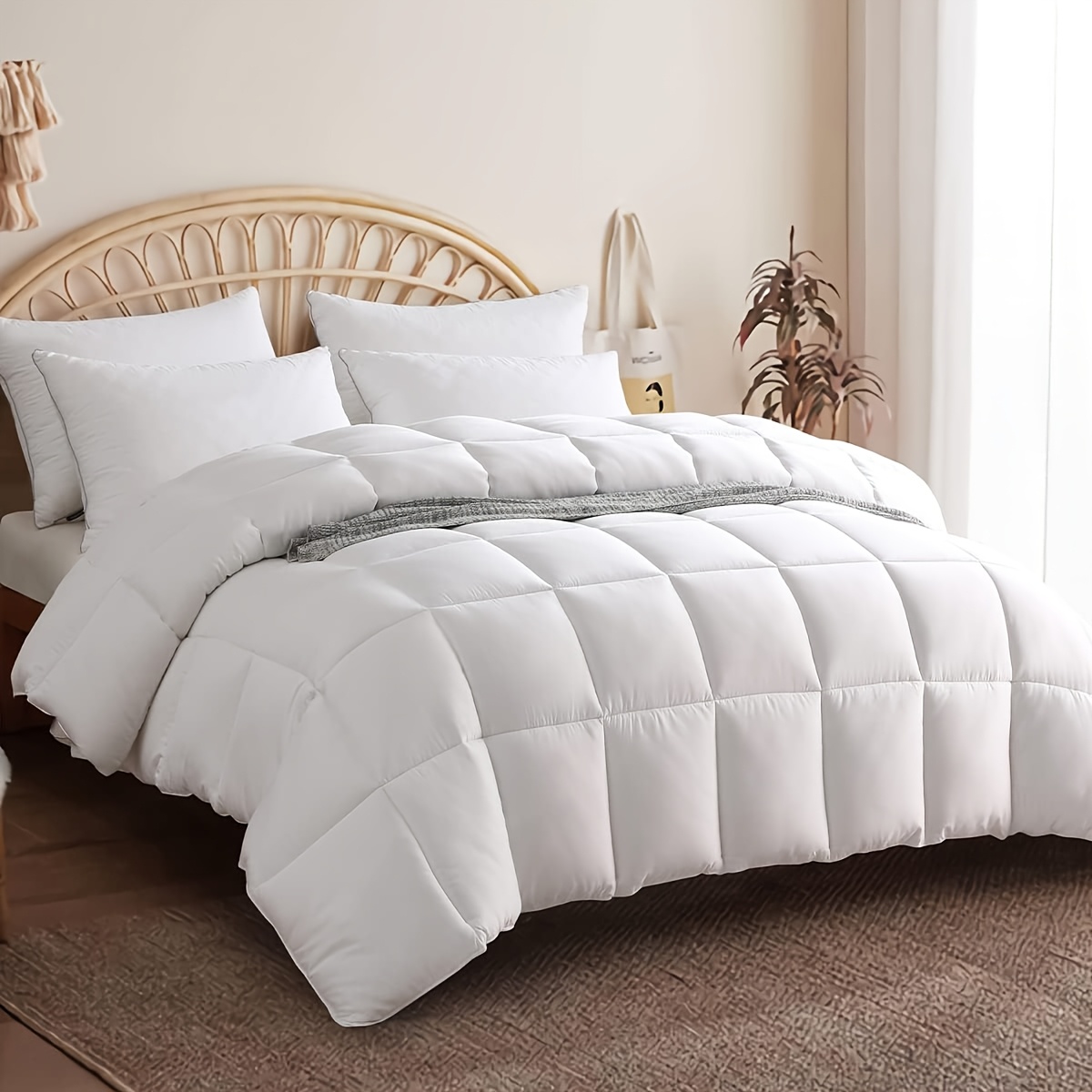 TEMU Edredón de Lujo Serie Hotel - Reemplazo y Transpirable para Todas , Lavable a Máquina, y , Elegante para Hogar o Uso (135/155/200/220 cm) -
