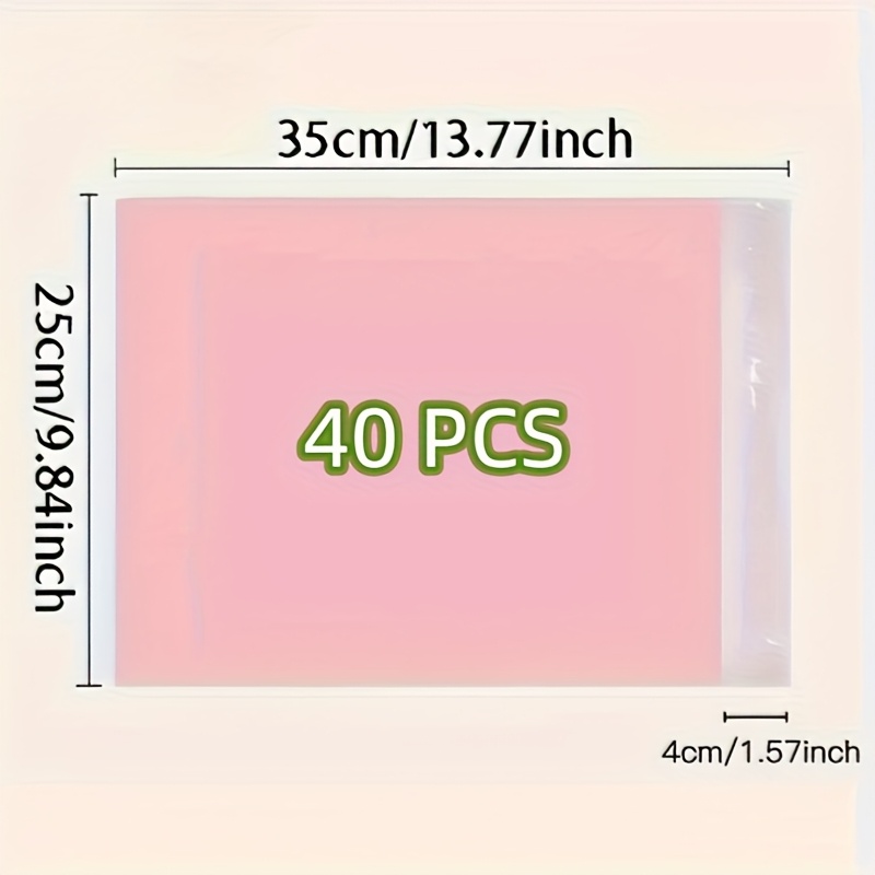 E-shop 40 halbtransparente rosa Kuriertaschen, multifunktionale rosa Aufbewahrungstaschen, Haushaltsgegenstand-Sortierbeutel, selbstklebende