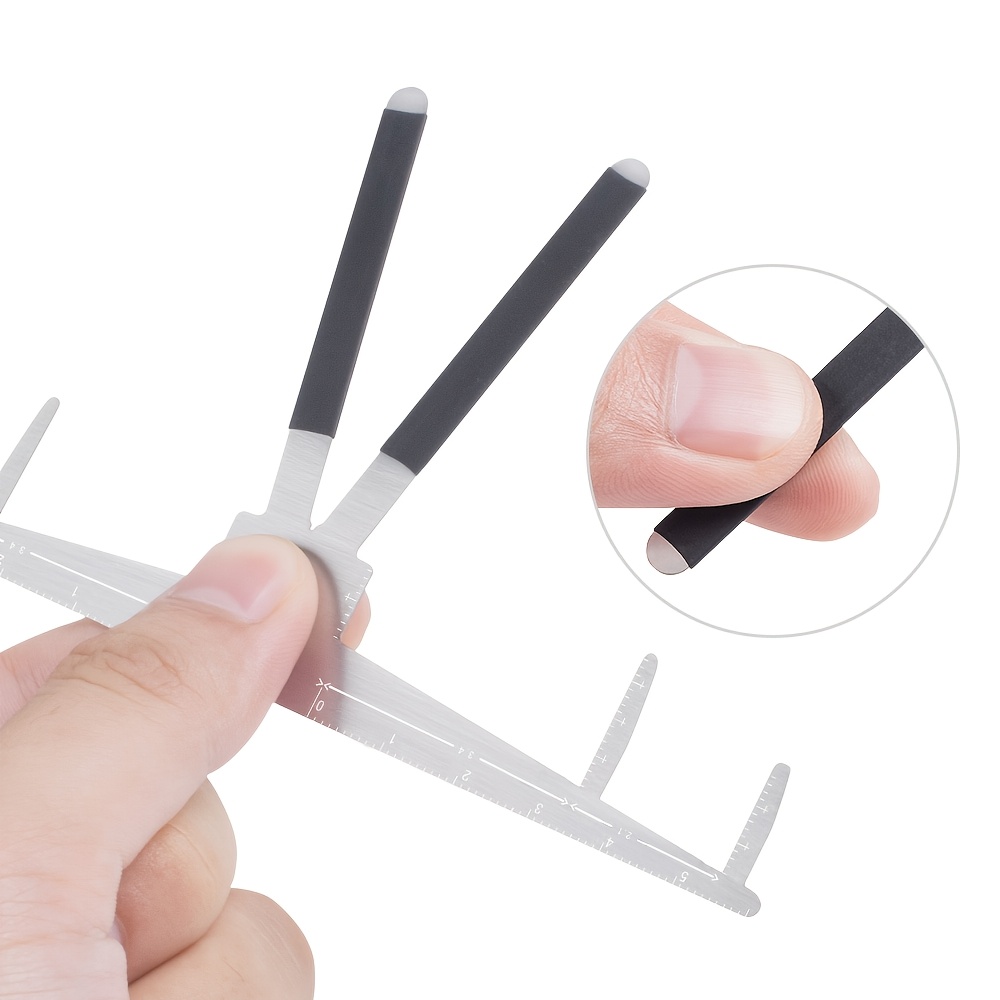 Stainless Steel Eyebrow Shape Ruler with Positioning Balance Card