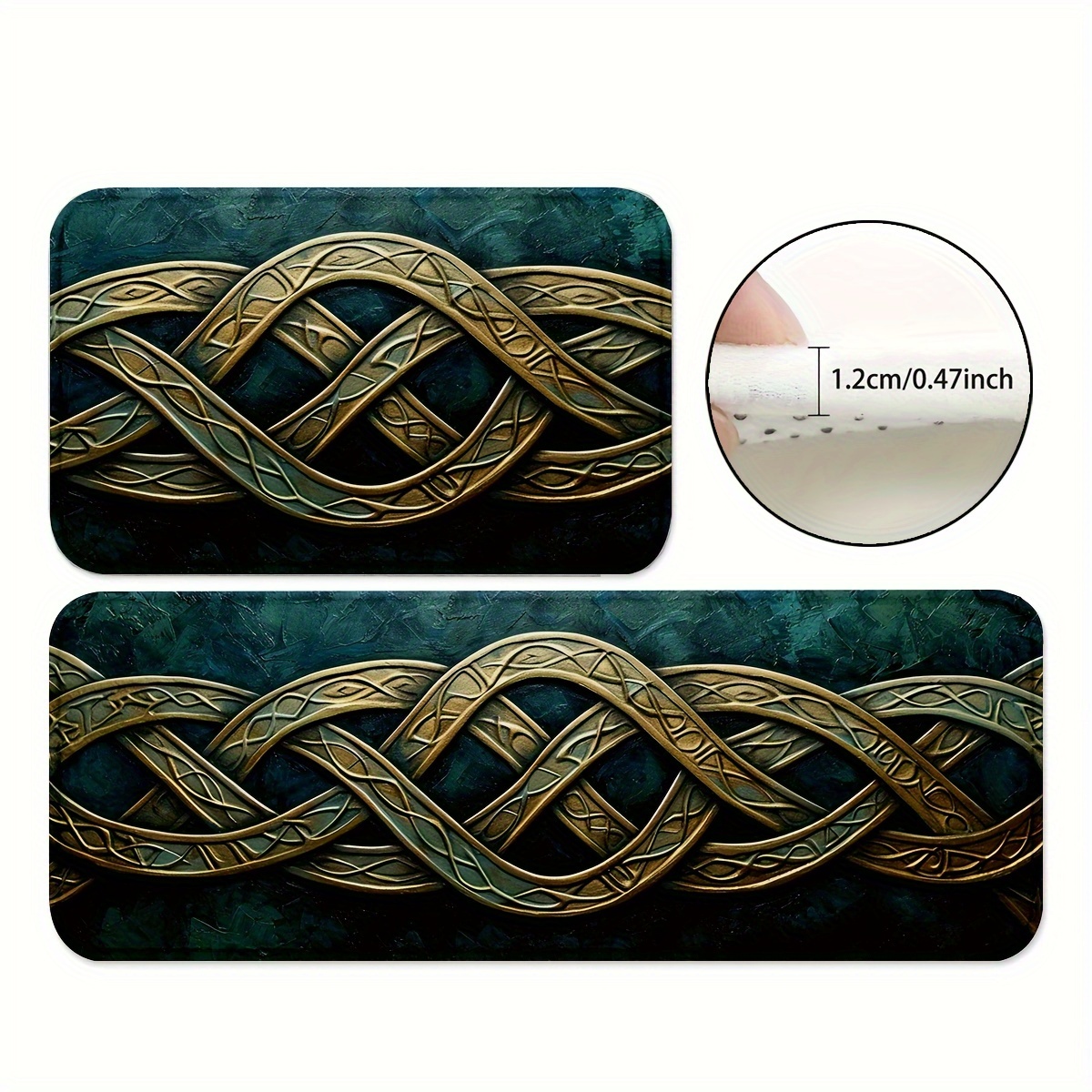 

1/2pcs Knot Kitchen Mats Pattern Kitchen Rugs, Non-slip And Bathroom Pads, Comfortable Standing Runner Rugs, Carpets For Kitchen, Home, Office, Sink, Laundry Room, Bathroom, Decor, Room Decor, Decor