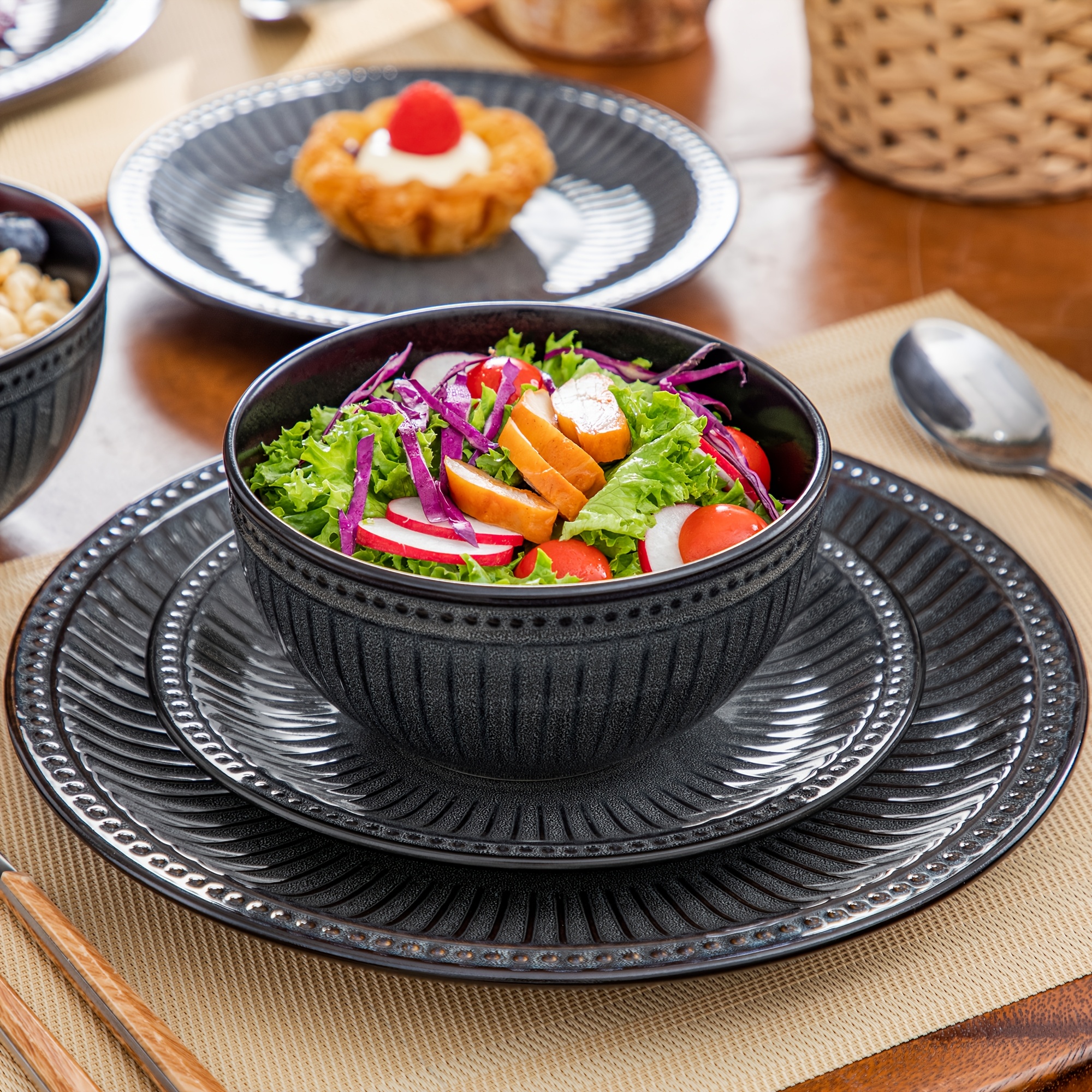 Geo Embossed Next Dinner Plates Dinner Set Dinner Soup Bowls