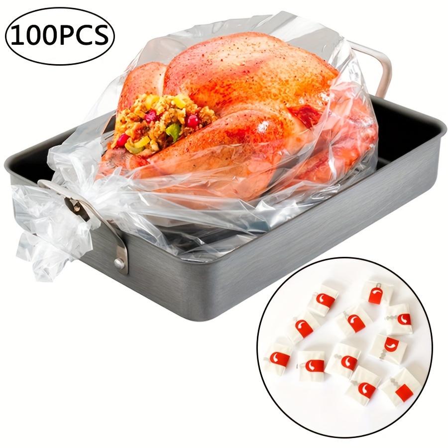 

20/100 Pcs Oven Cooking Bags - Suitable For Chicken, Ham, Seafood, Vegetables, And Turkey - Keeps Food Moist - Durable Food Bags - Easy To Clean - Ideal For Home, Restaurant, And Catering Use