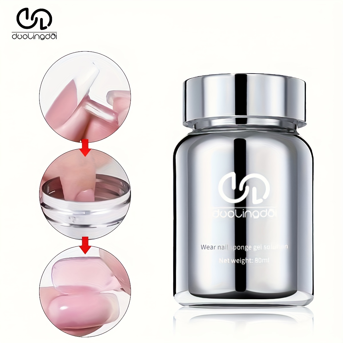 Nail Glue Remover For Press On, Dipping In Soak Liquid Gentle Press-on Nail Remover Fake Nails False Tips Removal 80ml