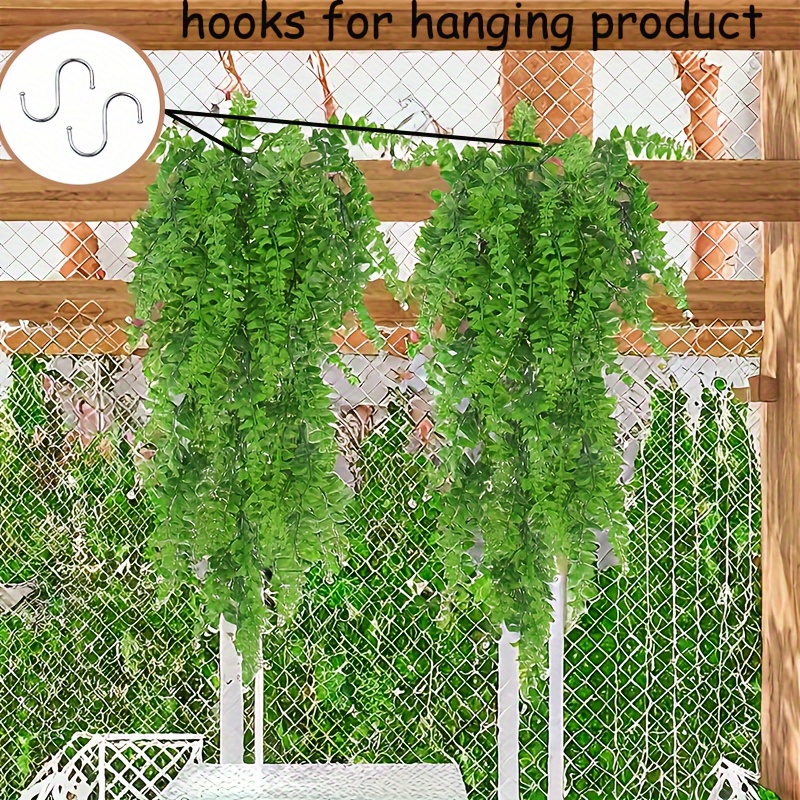 

4pcs/8pcs Artificial Hanging Plants With Hooks, Artificial Hanging Plants Fern Vine Fake Hanging Greenery Plant For House Wall Room Garden Wedding Garland Indoor Outdoor Decoration