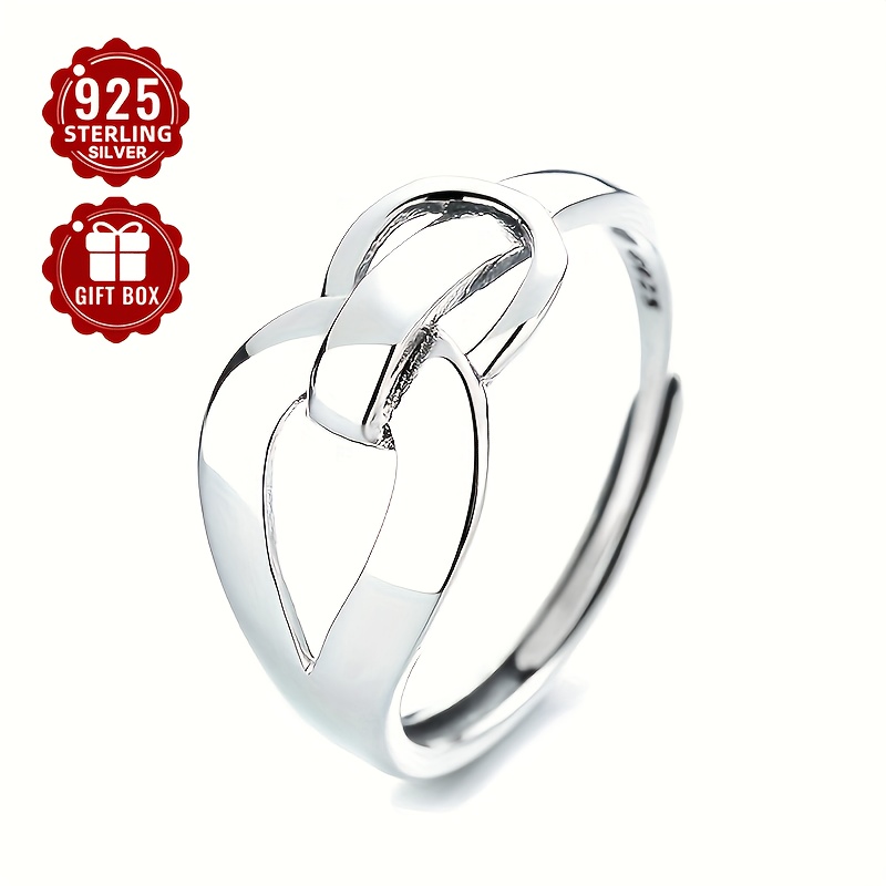 

1pc S925 Pure Silvery Minimalist Irregular Geometric Ring With For Finger Ring, Suitable For And Party Wear, . 2.6g