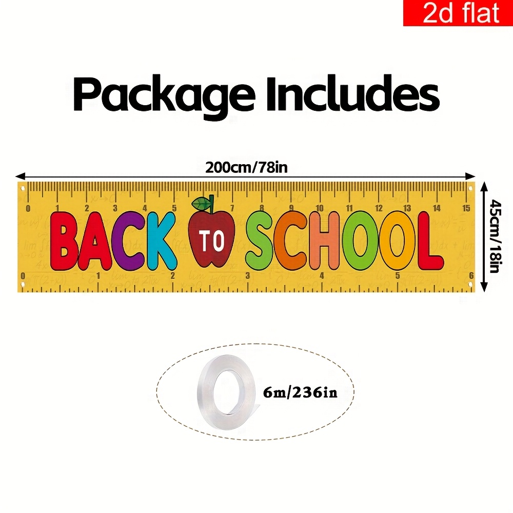 TEMU 2d Flat, 2d Flat Banner, 1pc Welcome Back To School Decorative Banner, Polyester, First Day Of School Yard Sign Teacher Hanging Background