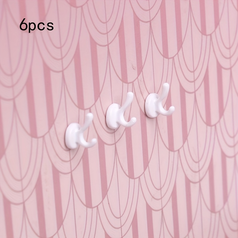 6pcs/1 Set Dollhouse Hooks Mini Wall-mounted Clothes Hooks Simulation Hooks Glue Not Included Black White Pink Random 3 Colors