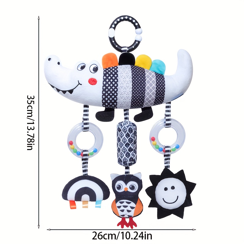 black and white animal wind chime plush toys for baby car seat stroller soft cloth hanging rattle toys chinese     ideal christmas gift for infants 0 3 years old details 8