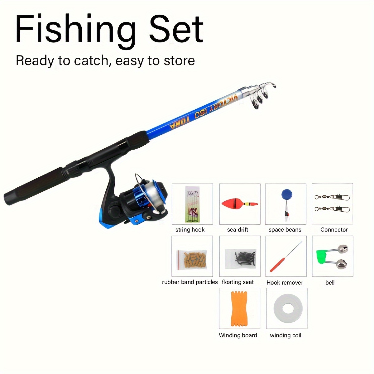 Fishing Tackle Set Beginner Fishing Rod Reel Combo Fishing - Temu
