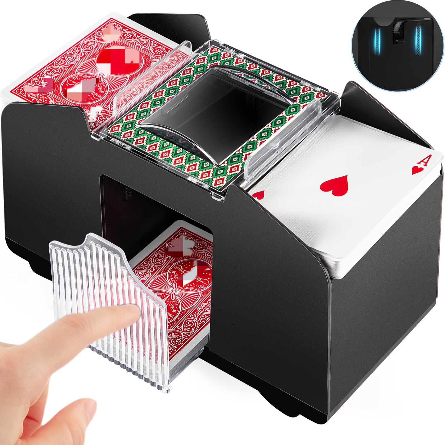 1 4 decks automatic card  r rubber   for lower noise battery operated electric  r playing card   for     party thanksgiving and valentines day gifts