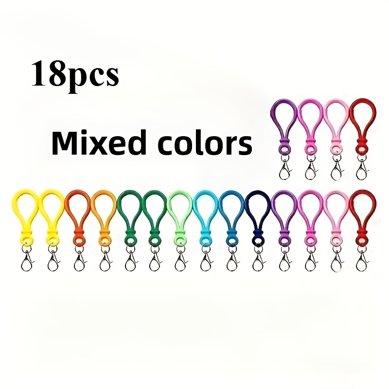 TEMU 18pcs Mixed Color, Colorful Mixed Plastic Decorative Key Ring, Light Bulb Shape Design, Plastic Key Ring And Combination, Suitable For Handmade