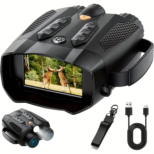 4k hd night vision binoculars with 3 display 512gb memory card support flashlight high resolution camera and ideal for wildlife observation farm security night vision scope