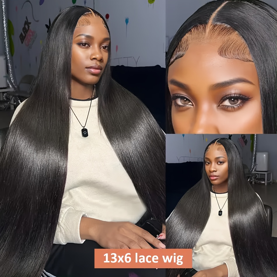 250 density 30 32 34 36 inch lace front wig straight human  display picture 2