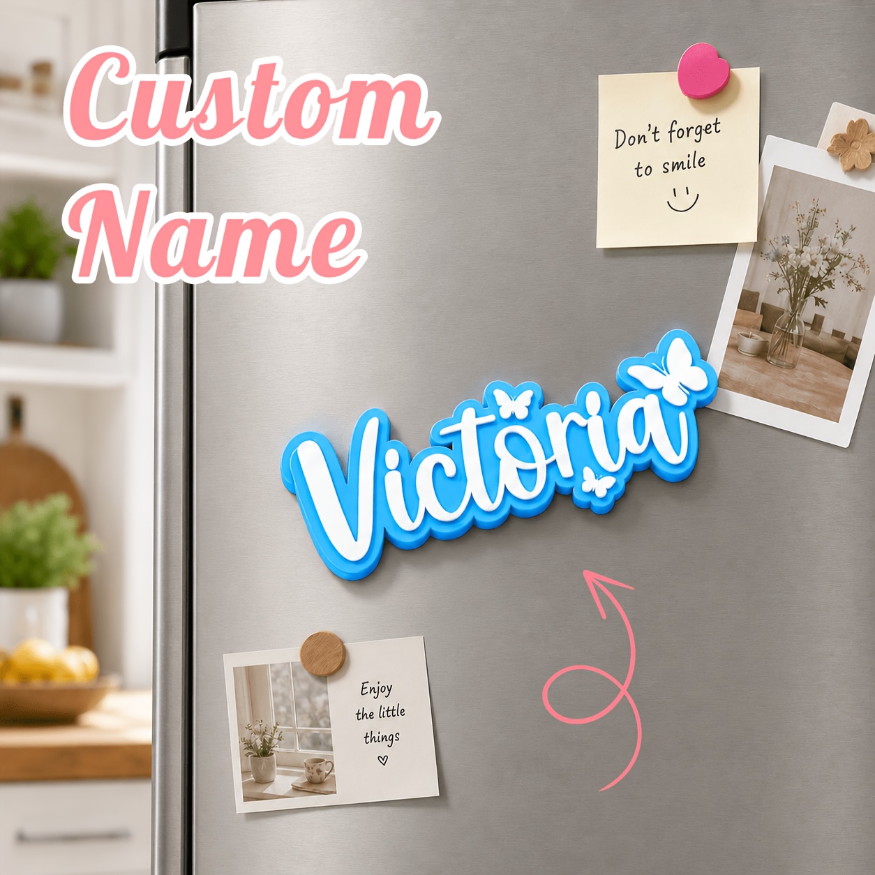 TEMU Imán personalizado con letra y 3D, adecuado para regalar, imanes de refrigerador con /, decoración de plástico con tu , para decoración, regalos