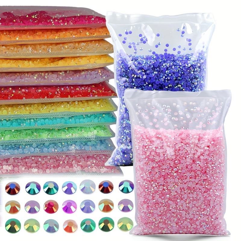 

3000/5000/10000pcs Flatback Resin Nail Art Rhinestones, Jelly Nail Art Gemstones For Making Accessories Shoes, Clothes, Makeup, Bags, Nail Art Decoration