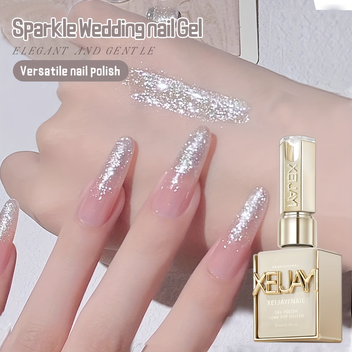 Spring Nail Art 2025 Pastel Glitter Nail Designs 15ml Nail Gel Polish Soaking Led Nail Gel Salon Female Nail Art…: retailer-supplied image