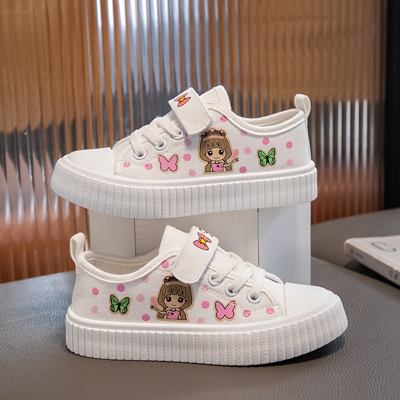 Casual Cute Cartoon Low Top Sneakers For Girls, Non-slip Lightweight  Skateboard Shoes For Spring And Autumn