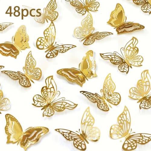 48pcs wall stickers home decor party balloon decorations craft art gifts shimmery glitter self plastic