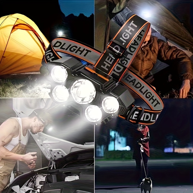 free a total of 2 multifunctional 5 led large flashlights with usb charging suitable for outdoor fishing featuring   and four   ideal for camping work maintenance car repairs and decoration Product details 0