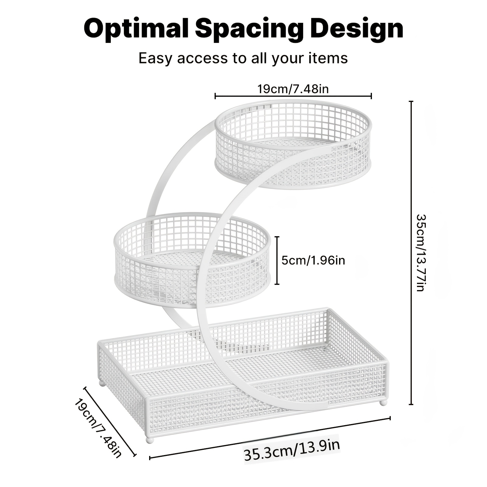 3 tier rotating makeup shelf portable no assembly dressing table bathroom countertop storage rack with rotating shelves suitable for cosmetics skincare nail polish lipstick perfume space saving rotator for