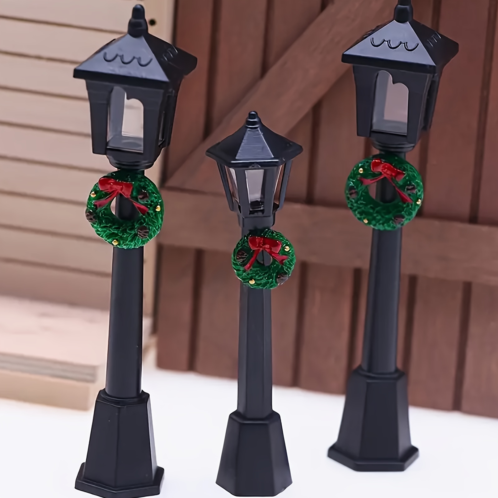 3 Mini Street Lamp Models For Dollhouses, Tiny Pathway Lamp Posts For A Miniature Christmas Village, Suitable For Garden Additions