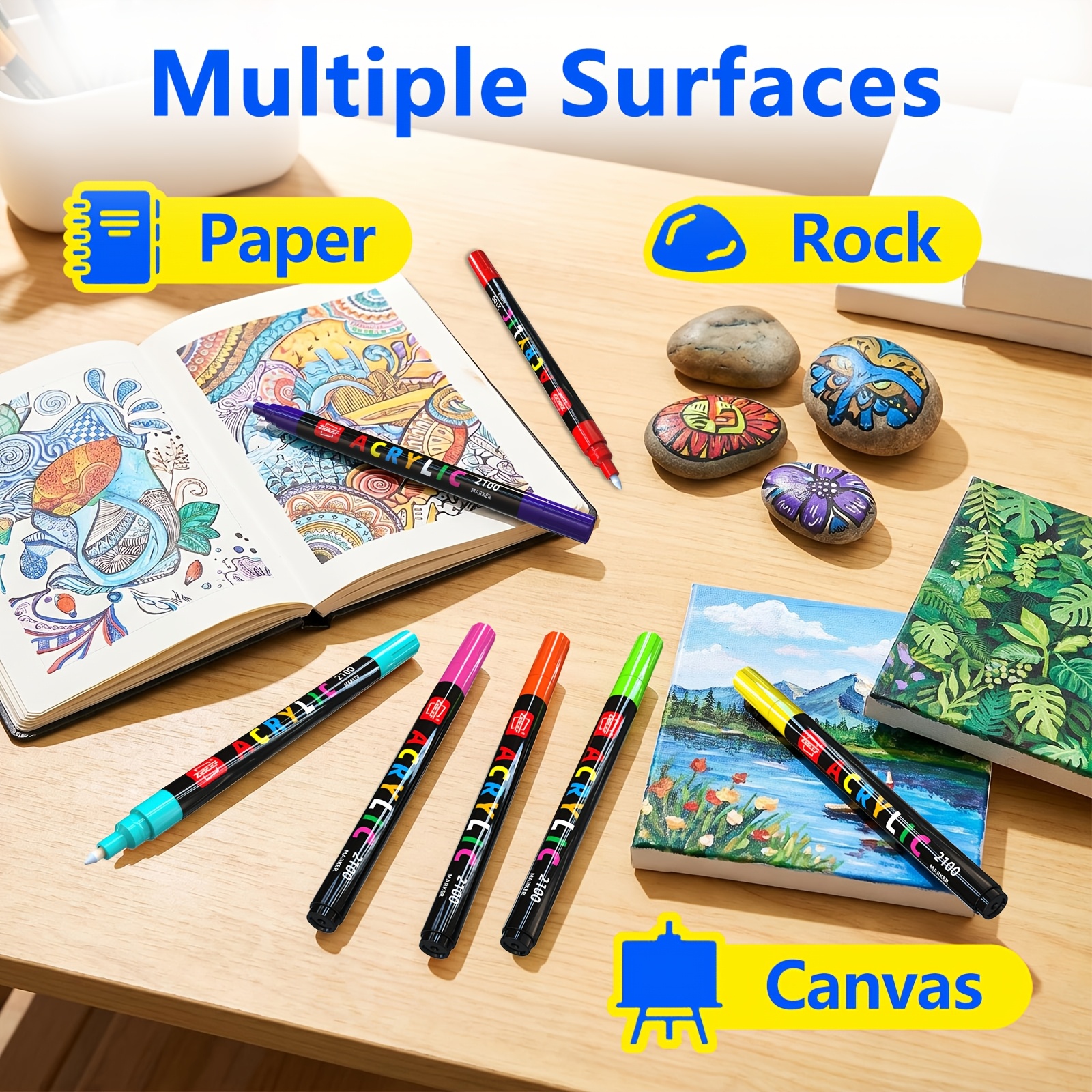 GUANGNA 27-Piece Acrylic Mark Pen Set