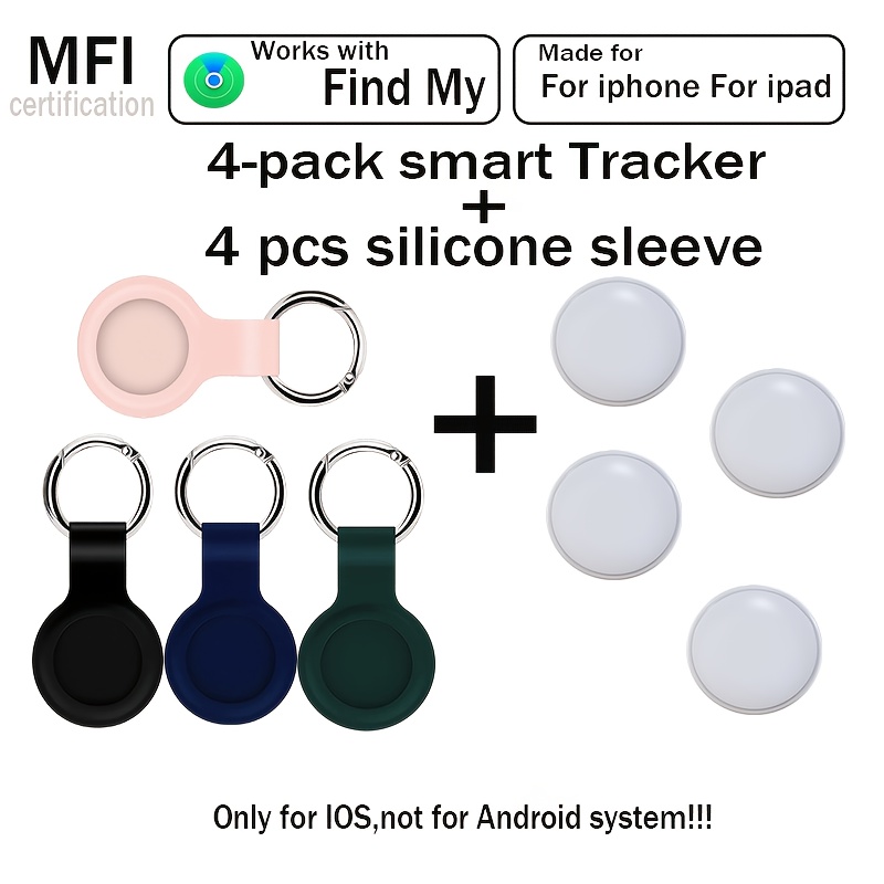 Image of 4pcs Low Energy Wireless Smart For Iphone Precision , With Ultra-long , Replaceable Cr2032 Battery, Metal Rings For Keys, Wallet, Luggage, Pets, Personal Item Tracking, Item Locator Device