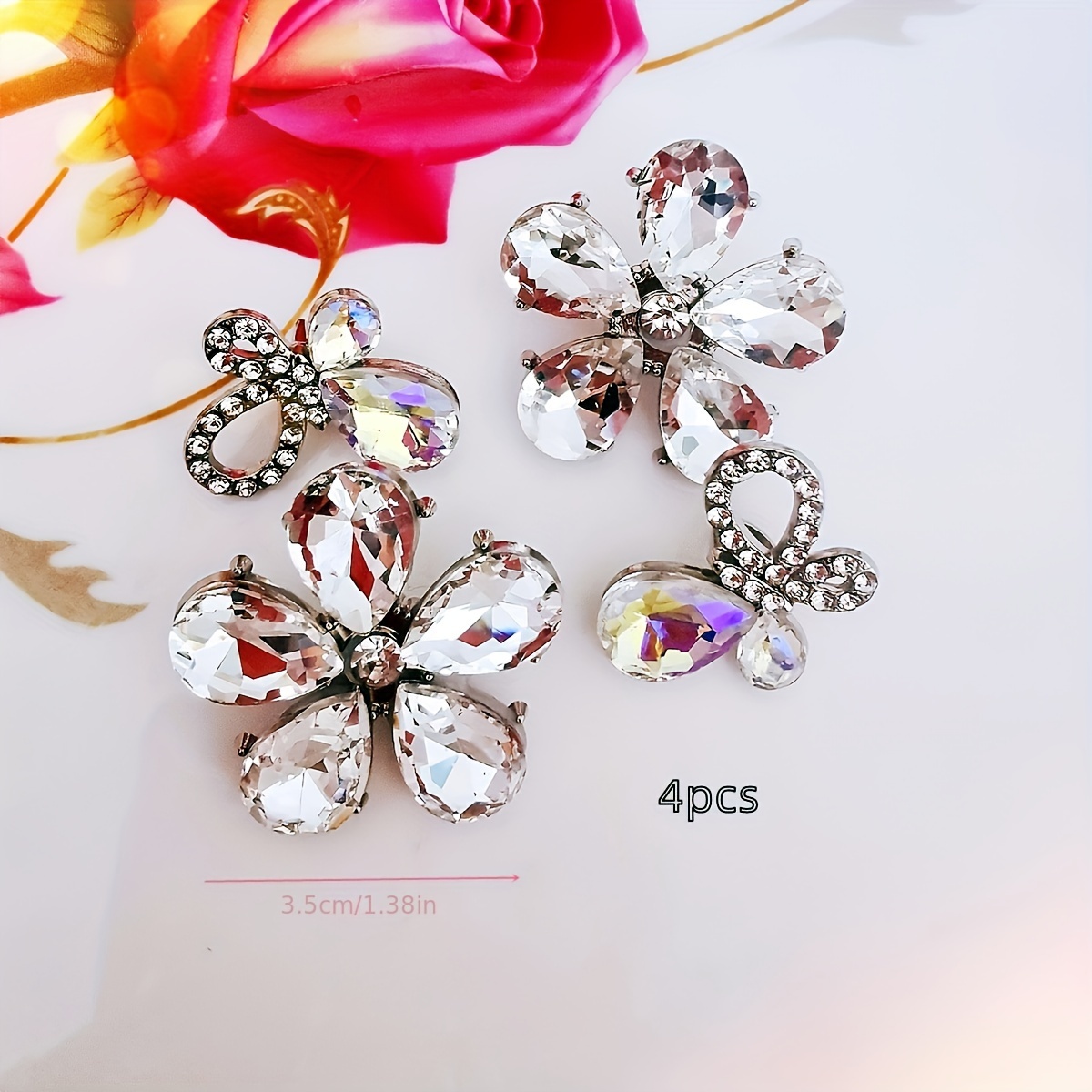 12 Breloques De Lacets En Laiton Avec Strass - Styles Cœur Et Nœud Papillon - Argent Et Or - Pour Baskets
