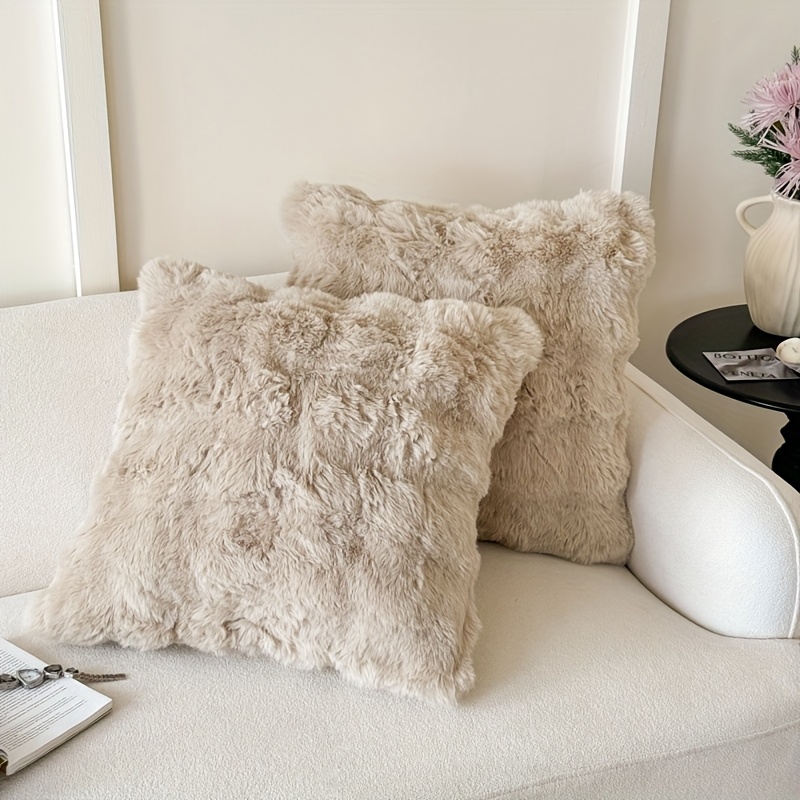 Image of 1/2pcs Velvet Pillowcase Set, Suitable For Decorative Throw Pillows On Sofas And Beds, With Zipper Closure, Soft And Velvet For A Warm And Cozy Feel